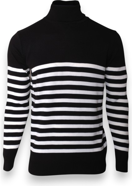 Erkek Boğazlı Çizgili Triko Kazak indirimleri