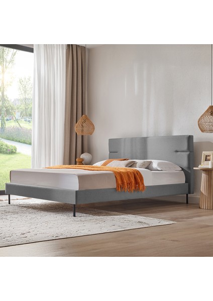 Baseup Başlıklı Karyola - Antrasit