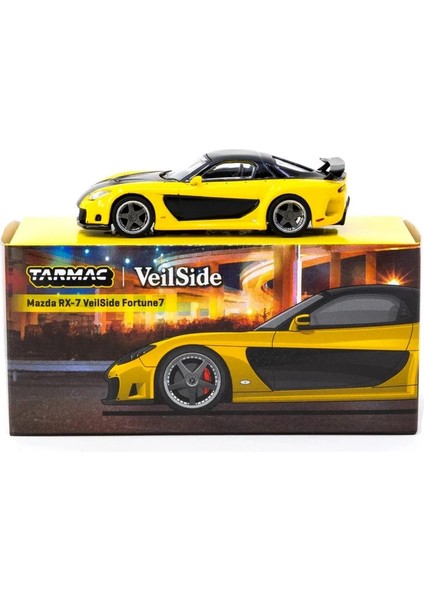 Tarmac Works 1/64 Mazda Rx-7 Veilside Fortune7 Yellow / Black modelleri