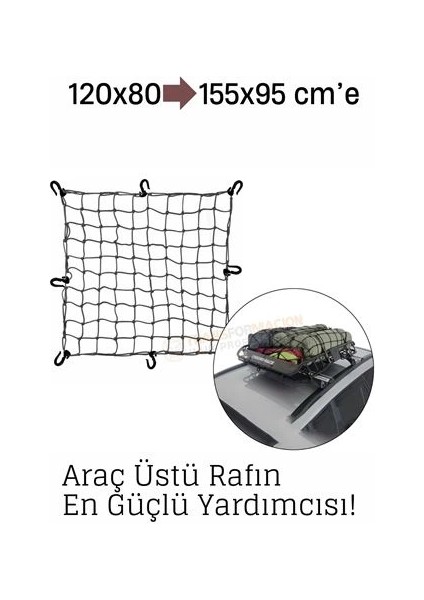 Bfs Elastik Bagaj Filesi 120X80 cm – 155X95 Cm’e Kadar Genişler | Araç Üstü, Kamp ve Seyahat