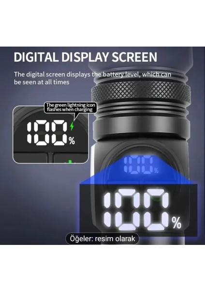 Çok Amaçlı Şarj Edilebilir El Feneri Zarif Kutulu Güçlü Işık