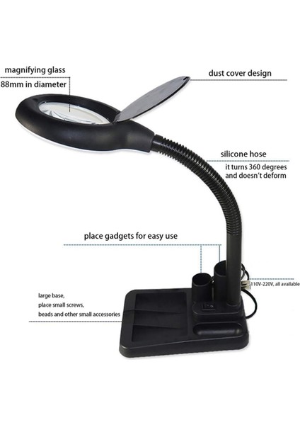 2x LED Büyütme Lambası 5x 10X Büyüteç Işık Tablosu ve Masa Lambası Zemin Standı Okuma Için Büyüteç Camı Abd Fiş (Yurt Dışından) fırsatları