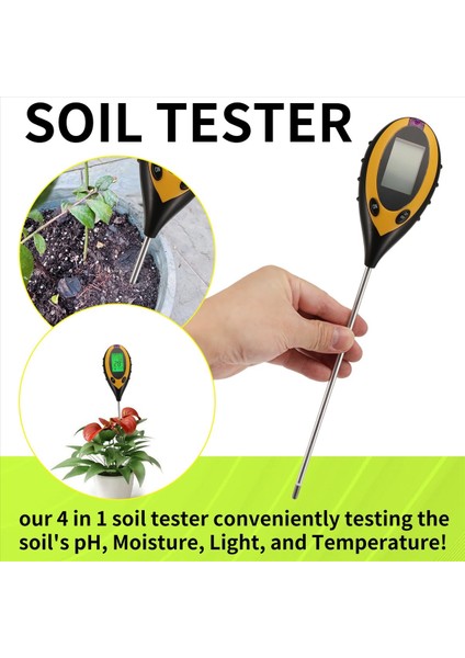 Toprak Ph Metre Toprak Test Cihazı 4&#39 Ü 1 Toprak Test Kiti Ph Nem Sıcaklığı Işık Su Test Cihazı ve Monitör Test Kitleri (Yurt Dışından) indirimleri