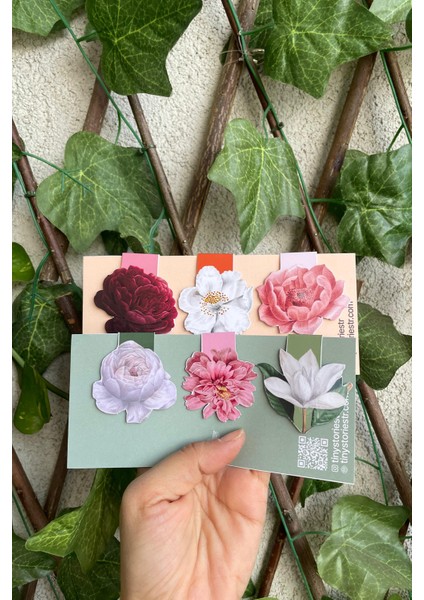 Mıknatıslı Kitap Ayracı - Çiçek Temalı 6 Adet