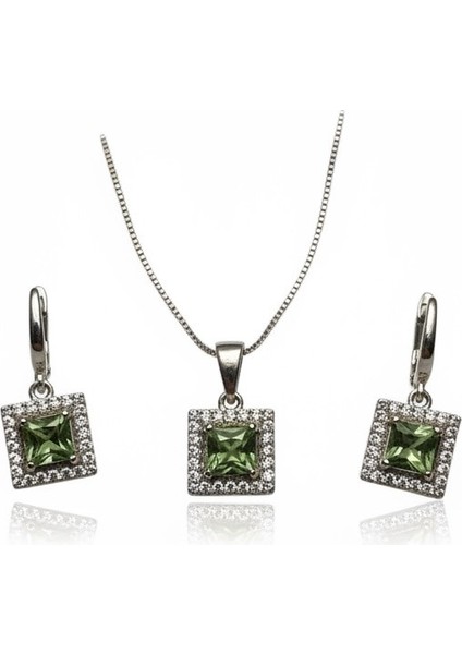 925 Ayar Gümüş Sultanit Taşlı & Zirkon Işlemeli Kadın Küpe Kolye Takımı – Renk Değiştiren fiyatları