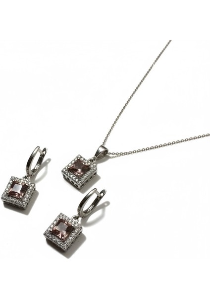 925 Ayar Gümüş Sultanit Taşlı & Zirkon Işlemeli Kadın Küpe Kolye Takımı – Renk Değiştiren fırsatları