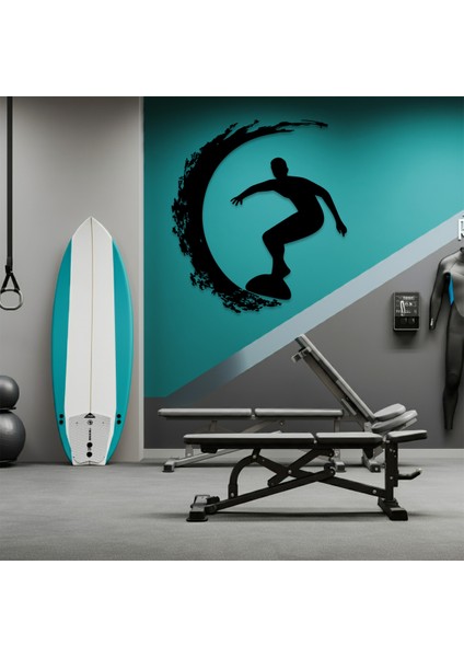 Sörf Yapan Erkek Temalı Ahşap Duvar Tablosu fiyatları