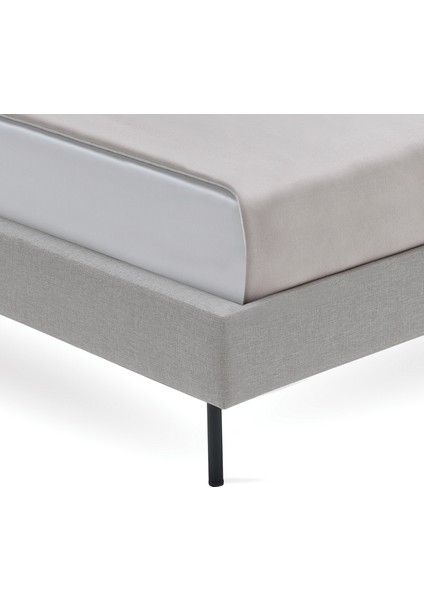 Baseup Başlıklı Karyola - Taş