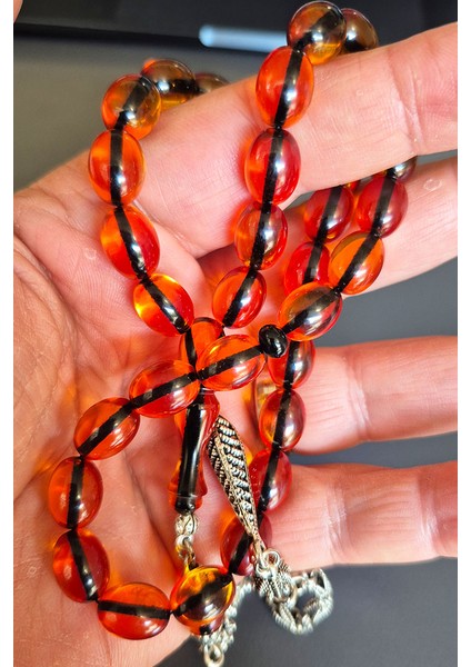 9X11MM Günlük Çekime Uygubn Ateş Kehribar Tesbih modelleri