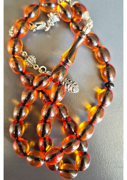 9X11MM Günlük Çekime Uygubn Ateş Kehribar Tesbih indirimleri