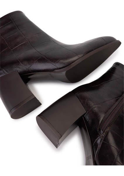 Kadın Suni Deri Kahverengi Kroko Topuklu Bot 1162 945 Bn Bot SK25-26 Kahve Kroko fırsatları