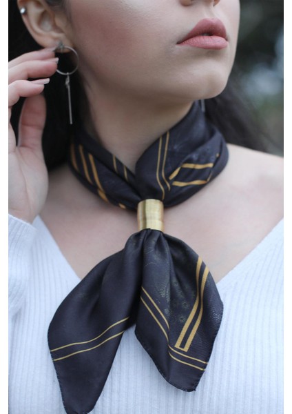 Desenli Fular Altın