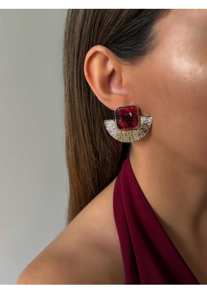 Vintage Model Yarım Yelpaze Küpe Gold Küpe fiyatları