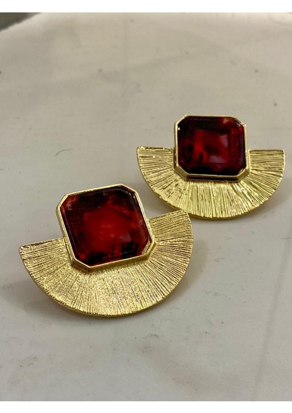 Vintage Model Yarım Yelpaze Küpe Gold Küpe modelleri