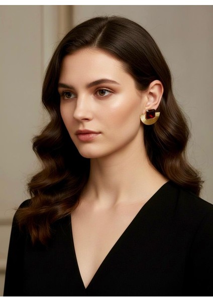 Vintage Model Yarım Yelpaze Küpe Gold Küpe fırsatları