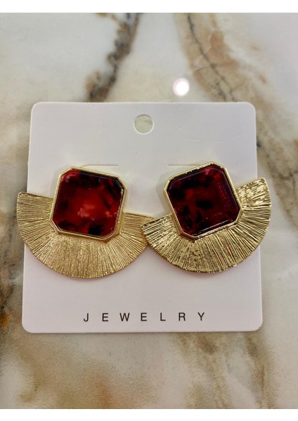 Vintage Model Yarım Yelpaze Küpe Gold Küpe indirimleri