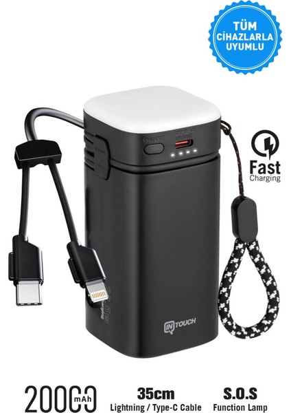 20.000 Mah 22,5W Pd Hızlı Kablolu Kamp Lambası Outdoor Serisi Powerbank