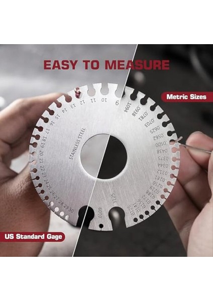 Tel Gösterge Ölçüm Aracı ve Gauge Kalınlık Aracı Paslanmaz Çelik Metal Saçları Kaynak Malzeme Kalınlığı Gösterge Çift Taraflı (Yurt Dışından) fiyatları