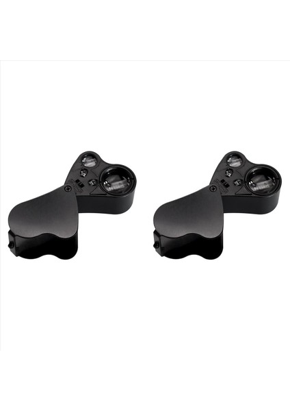 2pcs 30X 60X Işıklı Kuyumcular Loupe Büyüteç Katlanabilir Mücevher Büyüteç Parlak LED Aydınlatma ile Büyüteç (Yurt Dışından)