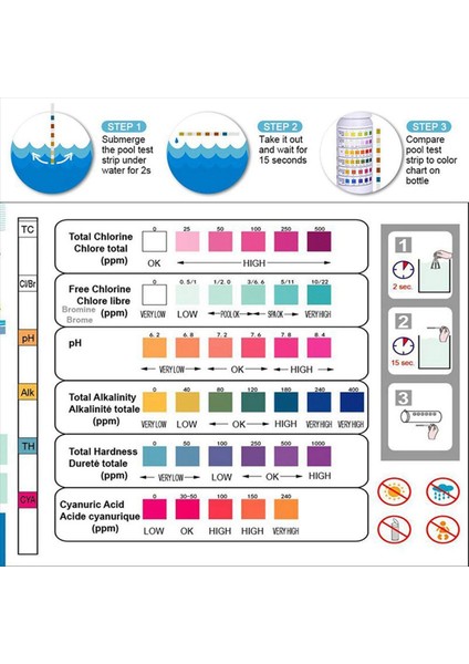 150PCS 6 Arada Yüzme Havuzu Ph Test Kağıdı Konurup Klor Ph Değeri Alkalinite Sertlik Testi Şerit Ph Test Cihazı (Yurt Dışından) modelleri