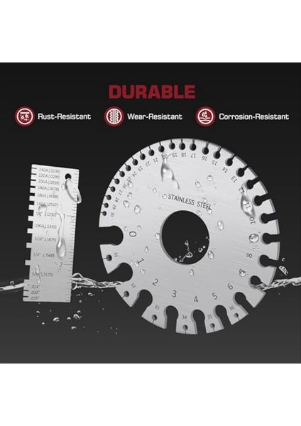 Tel Gösterge Ölçüm Aracı ve Gauge Kalınlık Aracı Paslanmaz Çelik Metal Saçları Kaynak Malzeme Kalınlığı Gösterge Çift Taraflı (Yurt Dışından) fırsatları