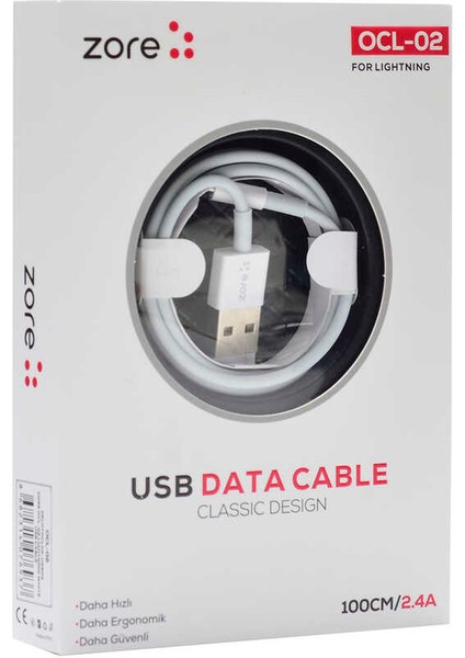 Beyaz Ocl-02 Lightning USB Kablo