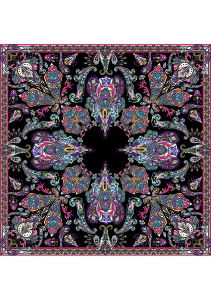 Desenli Fular Fuşya modelleri