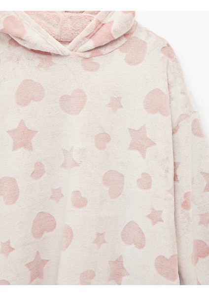 Kapüşonlu Uzun Kollu Cepli Oversize Peluş Sabahlık modelleri