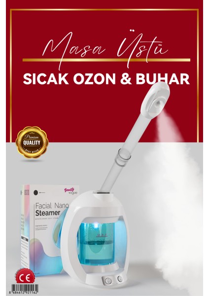 Masaüstü Vapozon Yüz Cilt Buhar Makinesi Ozonlu Cilt Bakımı Profesy