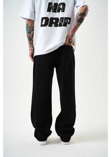Erkek Washed Baggy Pantolon Siyah fırsatları