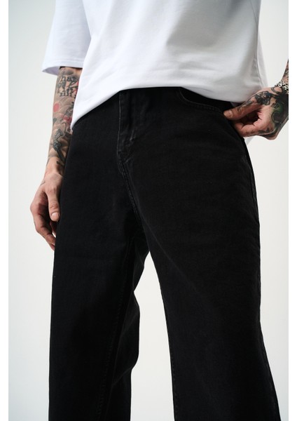 Erkek Washed Baggy Pantolon Siyah indirimleri