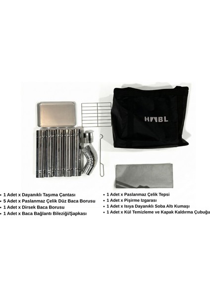 -Krom Kuzineli Çadır Sobası – Kül Hazneli | 430 Krom, 1.50 mm Sac, Kamp ve Outdoor Soba Seti | Kamp Sobası fırsatları