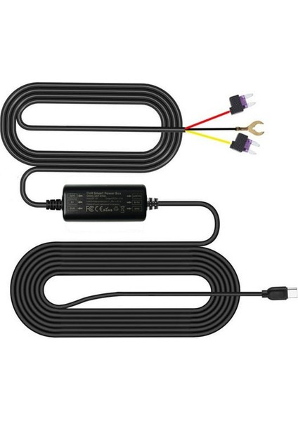 3 Metre Type-C Araba Hardwire Güç Kablosu 12/24V-5V Dönüştürücü – Otomobil Uyumlu Sürekli Güç Kaynağı, Park Modu Destekli Düşük Voltaj Korumalı Gizli Montaj Step-Down Kablo