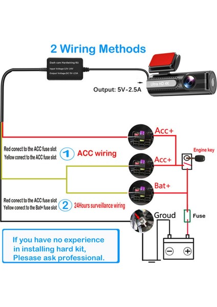 3 Metre Type-C Araba Hardwire Güç Kablosu 12/24V-5V Dönüştürücü – Otomobil Uyumlu Sürekli Güç Kaynağı, Park Modu Destekli Düşük Voltaj Korumalı Gizli Montaj Step-Down Kablo modelleri
