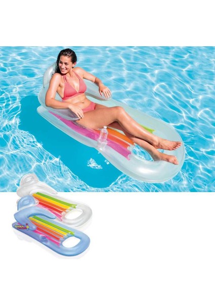 Intex Sultan Koltuğu Havuz Deniz YATAĞI,160X85CM Bardak Yuvalı