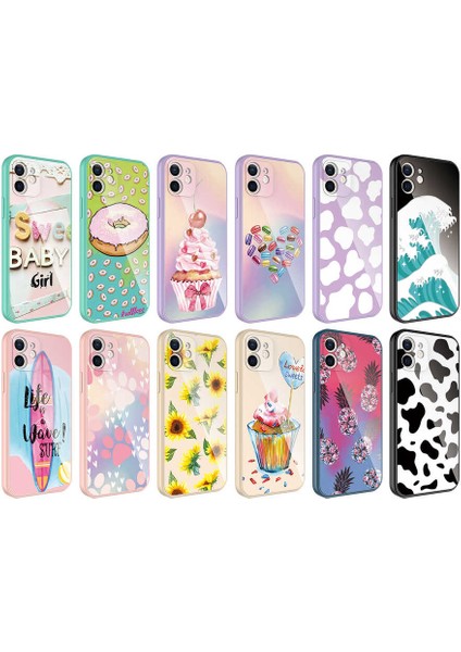 iPhone 12 Kılıf Kamera Korumalı Desenli Sert Silikon Snel Epoksi Kapak-No1 modelleri