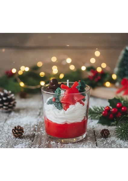 Yeni Yıl Konsepli Kokulu Mum/ Premiumsoya-Wax/ Baby(Pudra)Kokulu/hediyelik Mum