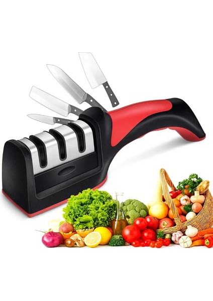 Bileme Aleti Kırmızı Siyah Tasarım Pratik Kullanım Kesici Alet Bileme