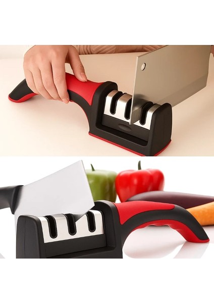 Bileme Aleti Kırmızı Siyah Tasarım Pratik Kullanım Kesici Alet Bileme fırsatları