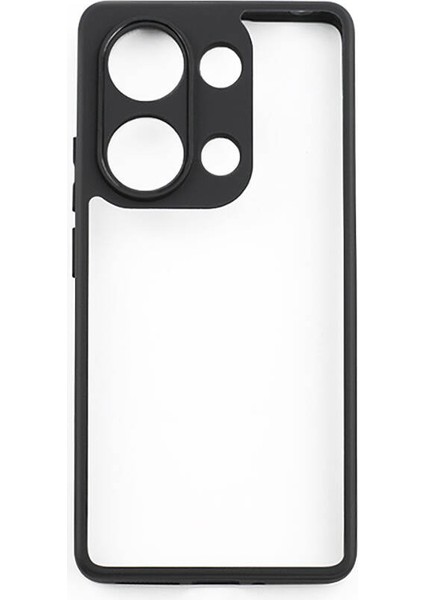 Xiaomi Redmi Note 13 Pro 4g Kılıf Kamera Korumalı Şeffaf Arka Yüzey Snel New Roll Kapak-Siyah