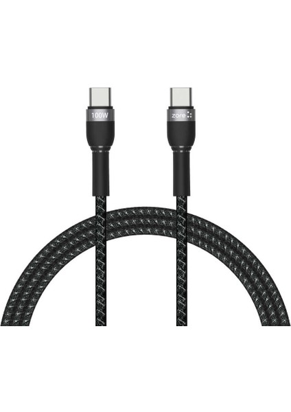 Siyah Shira Serisi Type-C To Type-C Pd Kablo 1 Metre