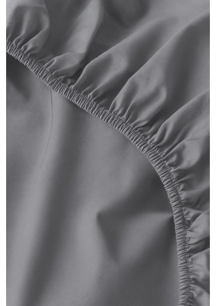 Pamuklu Antrasit Rengi Lastikli Çarşaf + 2'li Yastık Kılıfı - Battal Ölçüler modelleri