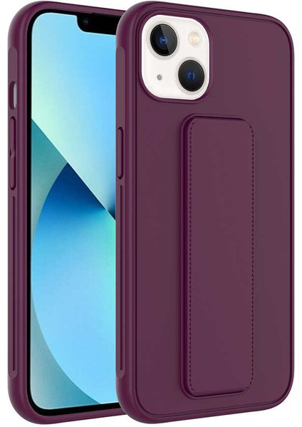 iPhone 14 Plus Kılıf Snel Qstand Kapak-Mürdüm