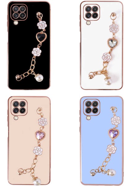 Galaxy A22 4g Kılıf El Tutamaçlı Kamera Korumalı Snel Taka Silikon Kapak-Mor fiyatları