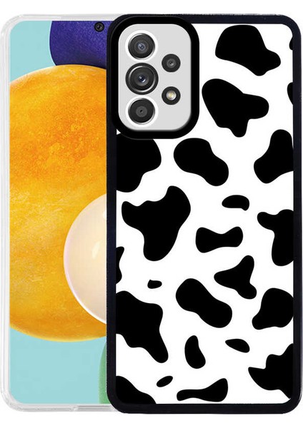 Galaxy A72 Kılıf Snel M-Fit Desenli Kapak-Cow No1