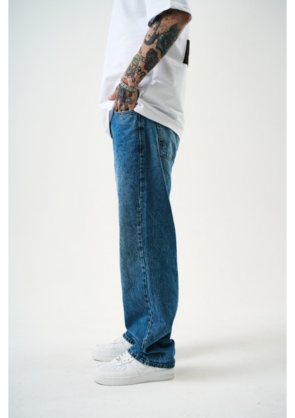 Erkek Washed Baggy Pantolon K.mavi modelleri