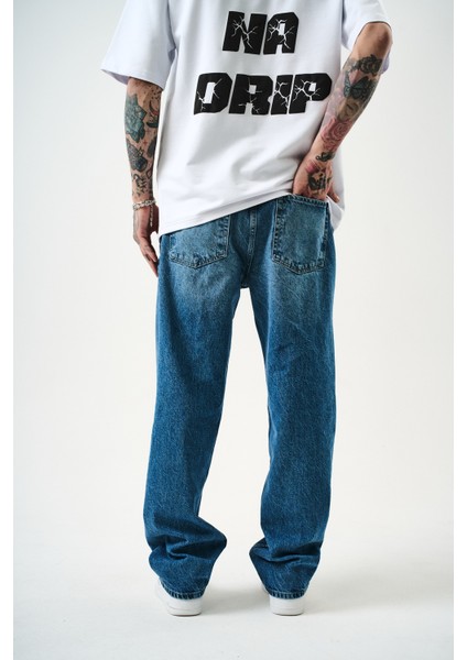 Erkek Washed Baggy Pantolon K.mavi fırsatları