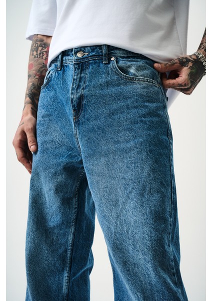 Erkek Washed Baggy Pantolon K.mavi indirimleri