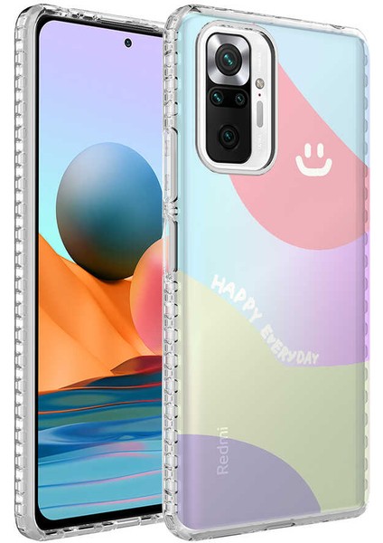 Xiaomi Redmi Note 10 Pro Kılıf Airbag Kenarlı Renkli Desenli Silikon Snel Elegans Kapak-No7