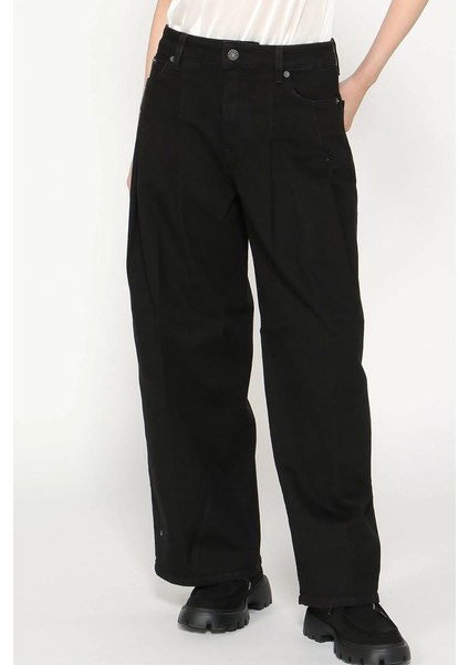 Kadın Siyah Loose Fit Jean W5BA2UD0141-BL4O
